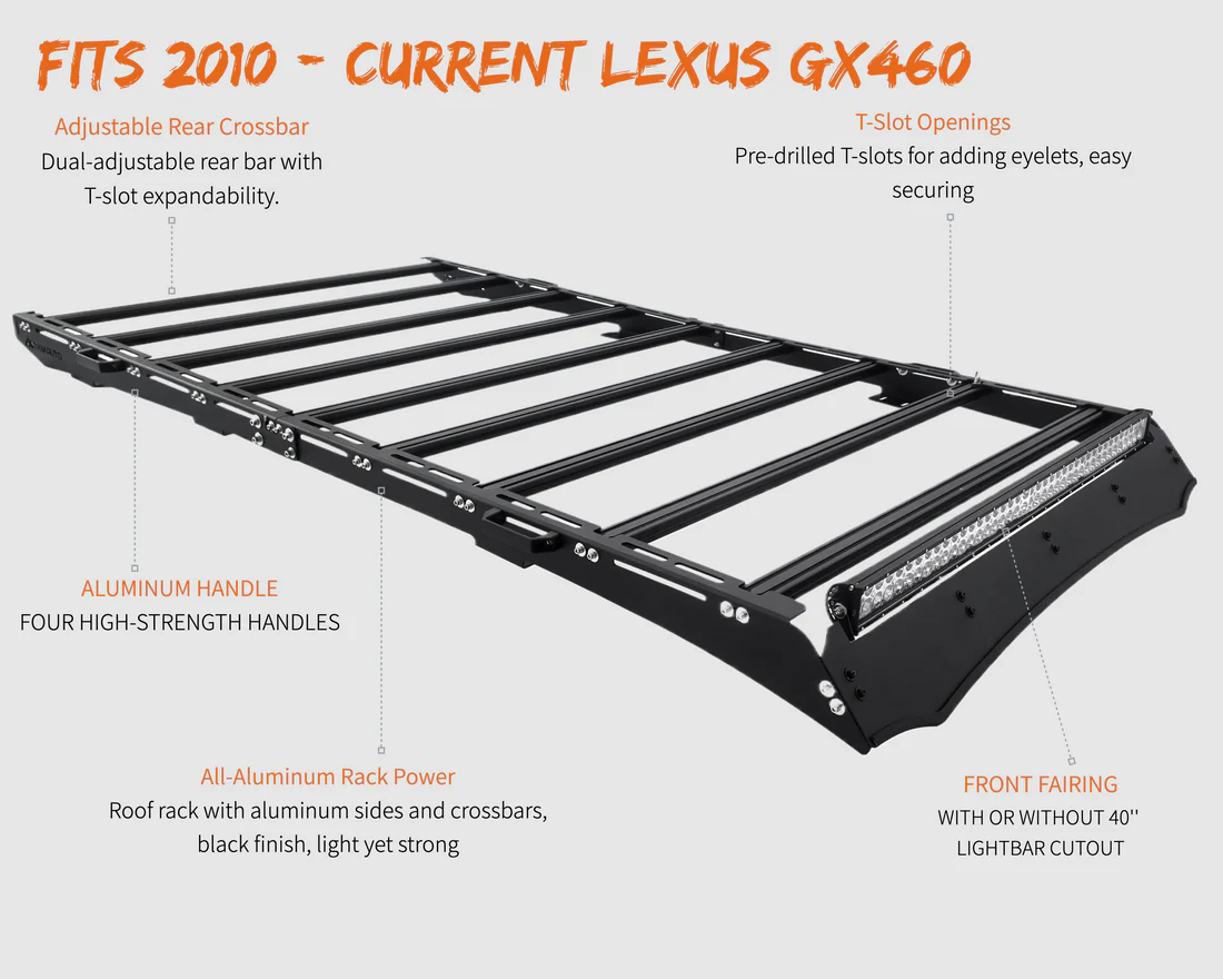 Lexus GX460 (2010-2023) Roof Rack Platform — Modular Lightweight Aluminum