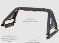 Sport Bar Roll Bar No-Drill F150 Silverado Ram Black Steel E-Coating