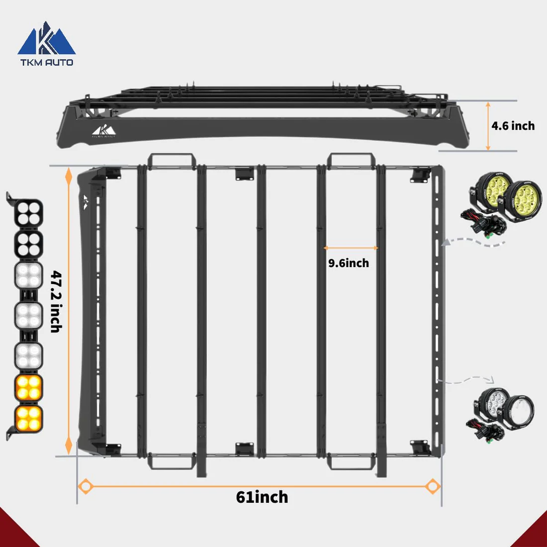 Toyota 4Runner (2010-2024) Roof Rack Platform 5th Gen — Low Profile, Steel Frame + Aluminum Bars