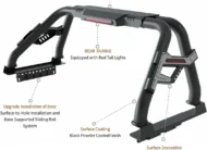 SRB005 Sport Bar Roll Bar with Side Rails Full-Size F150 Silverado Ram