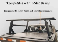 TKMAUTO Black Universal Heavy Duty Truck Bed Rack – Adjustable Height, Extendable, Aluminum Cross Bars for Most Pick-Up Trucks Ram Silverado Tundra F150