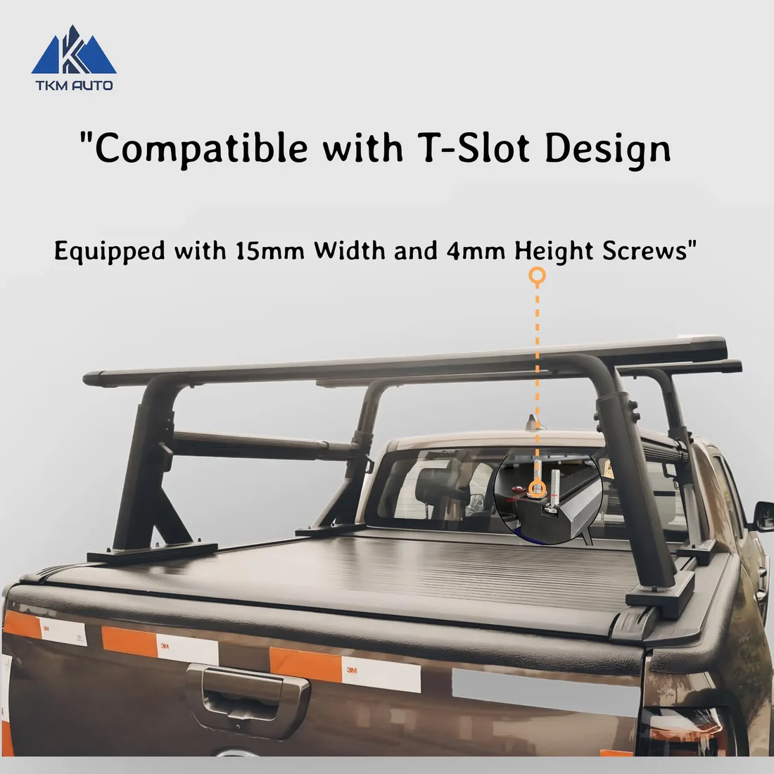 TKMAUTO Black Universal Heavy Duty Truck Bed Rack – Adjustable Height, Extendable, Aluminum Cross Bars for Most Pick-Up Trucks Ram Silverado Tundra F150