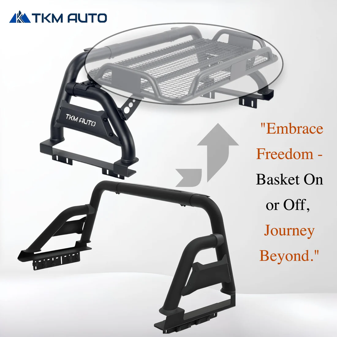 Sport Bar Roll Bar with Cargo Basket Tacoma Ranger Colorado Black Steel