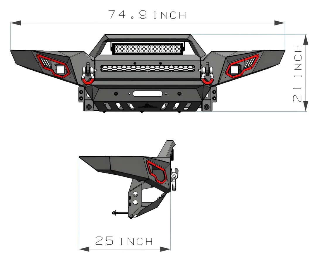 Tacoma Front Bumper 2005-2015 Heavy Duty Steel Off-Road