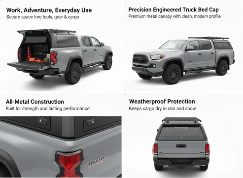 Toyota Tundra 2022-2026 5.5ft | TKMAUTO Aluminum Truck Bed Cap Side Windows