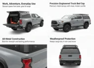 Toyota Tacoma 2016-2023 5ft | TKMAUTO Aluminum Truck Bed Cap Side Windows