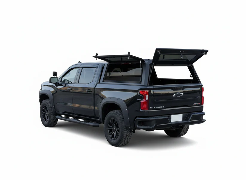 GMC Sierra & Silverado 1500 2007-2018 6.5ft | TKMAUTO Aluminum Truck Bed Cap Side Windows