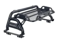 Sport Bar Roll Bar with Cargo Basket Tacoma Ranger Colorado Black Steel