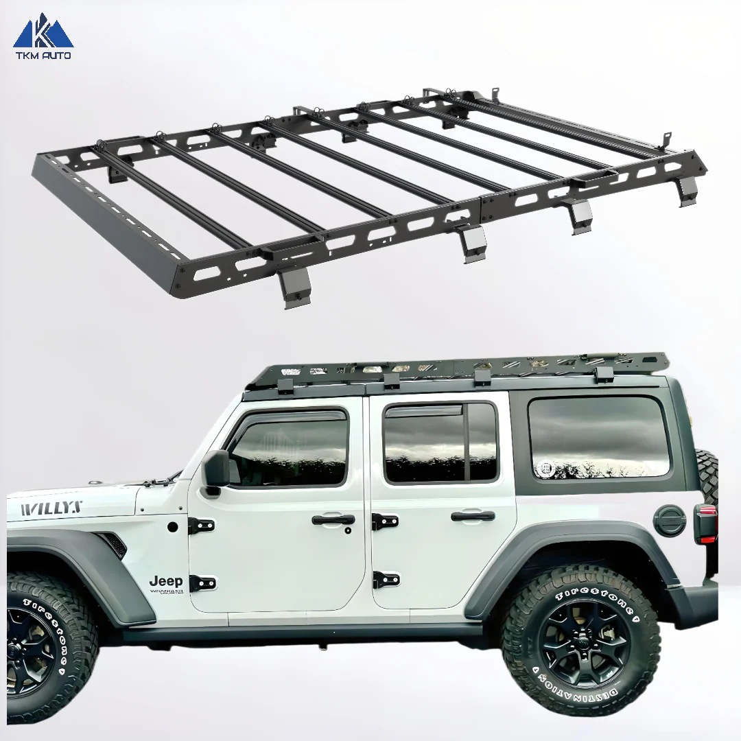 Jeep Wrangler JL (2018-2026) Roof Rack Platform 4-Door — Full Length, Steel Frame + Aluminum Crossbars