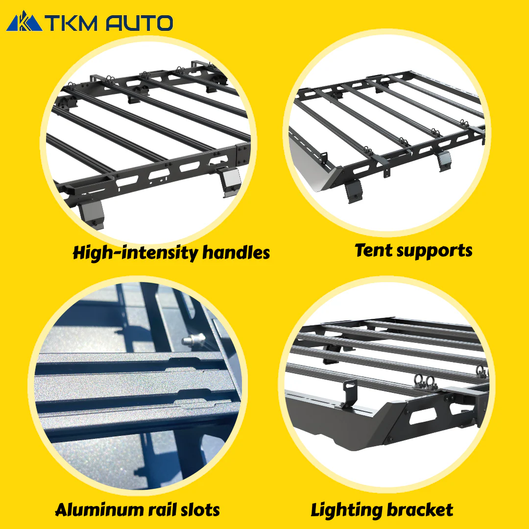 Jeep Wrangler JL (2018-2026) Roof Rack Platform 4-Door — Full Length, Steel Frame + Aluminum Crossbars