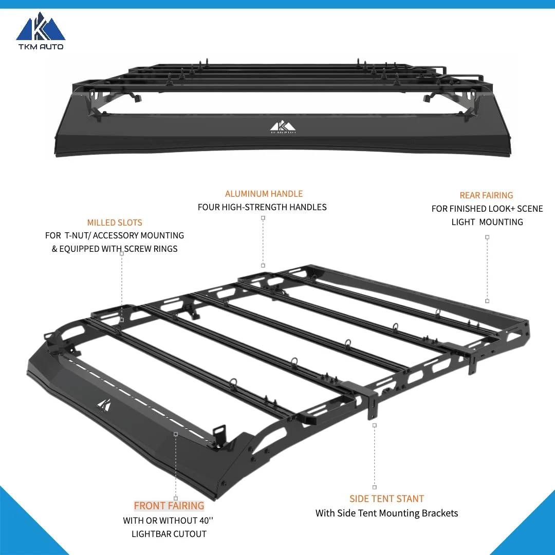 Toyota Tacoma (2005-2023) Roof Rack Platform Double Cab — Steel Frame + Aluminum Crossbars