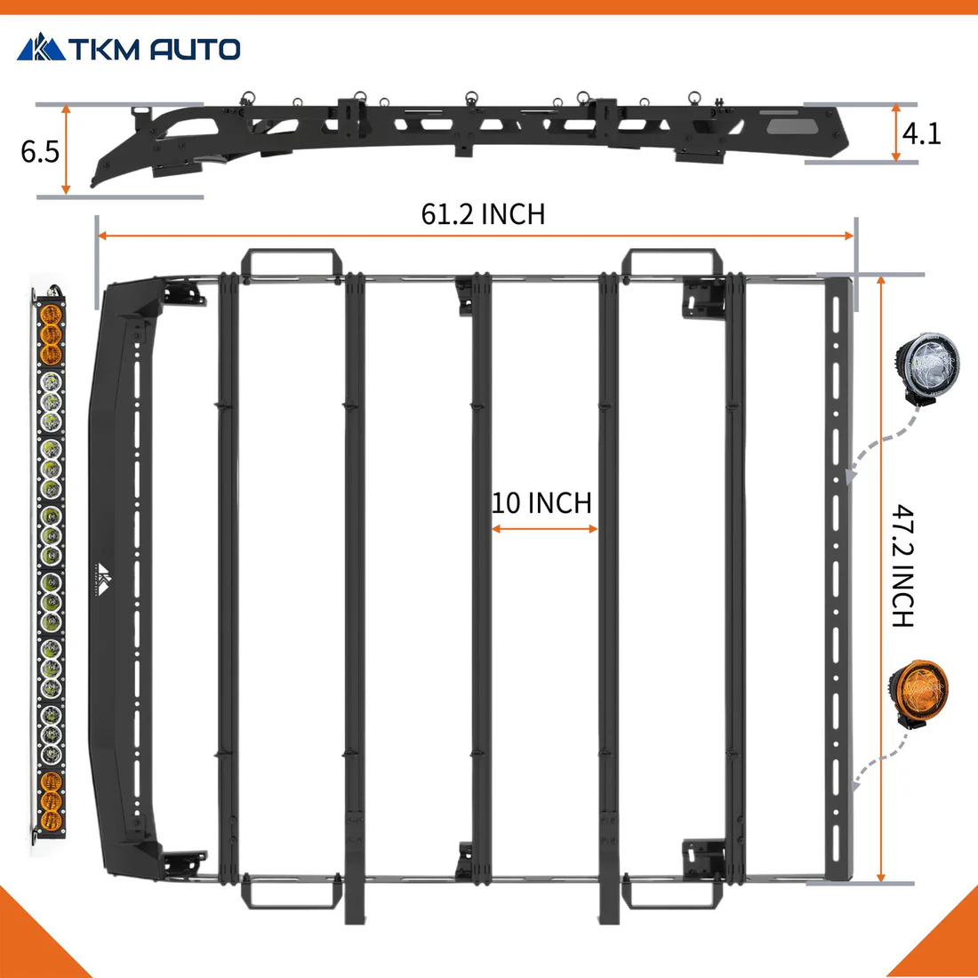 Toyota Tacoma (2005-2023) Roof Rack Platform Double Cab — Steel Frame + Aluminum Crossbars