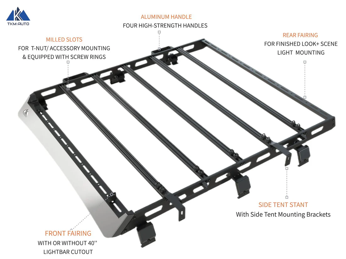 Jeep Gladiator (2020-2026) Roof Rack Platform — Full Size, Steel Frame + Aluminum Crossbars
