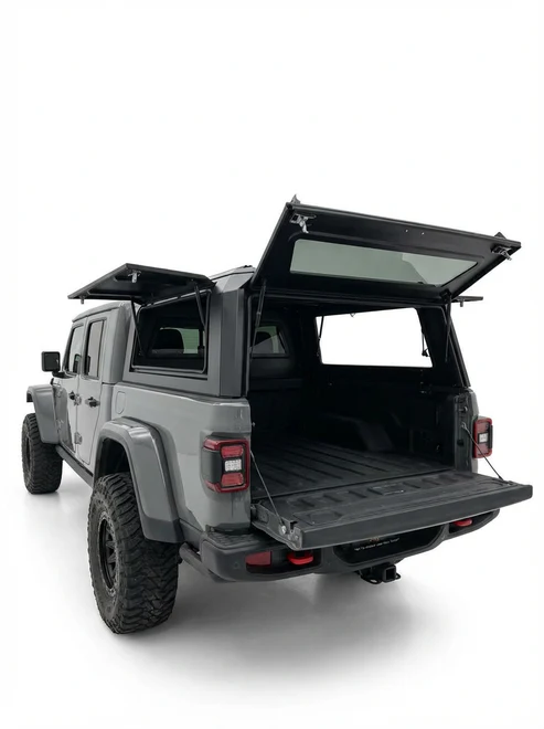 Jeep Gladiator 2020-2025 5ft | TKMAUTO Aluminum Truck Bed Cap Side Windows