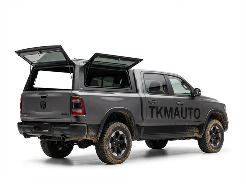 RAM 1500 Truck Bed Cap 2019-2025 6.4ft | TKMAUTO Premium Aluminum Camper Shell with Side Windows