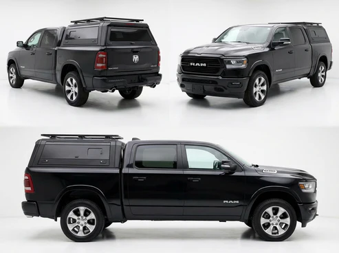 RAM 1500 2009-2018 5.5ft | TKMAUTO Aluminum Truck Bed Cap Side Windows
