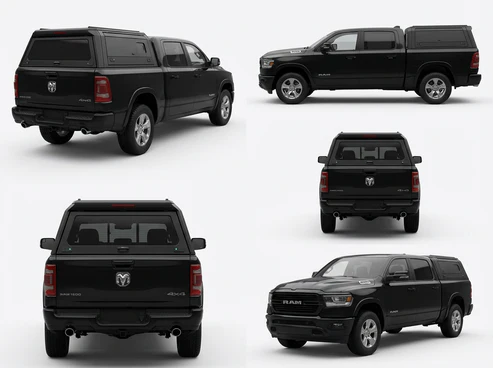 RAM 1500 2009-2018 5.5ft | TKMAUTO Aluminum Truck Bed Cap Side Windows