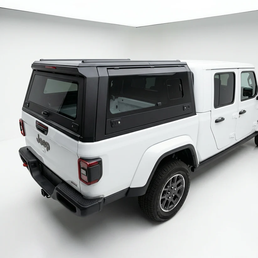 Jeep Gladiator 2020-2025 5ft | TKMAUTO Aluminum Truck Bed Cap Side Windows