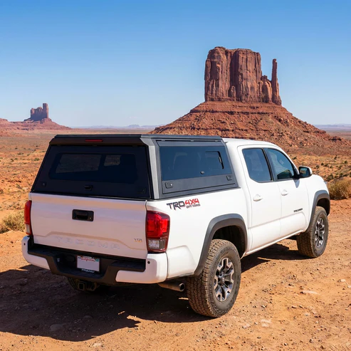 Toyota Tacoma 2016-2023 5ft | TKMAUTO Aluminum Truck Bed Cap Side Windows