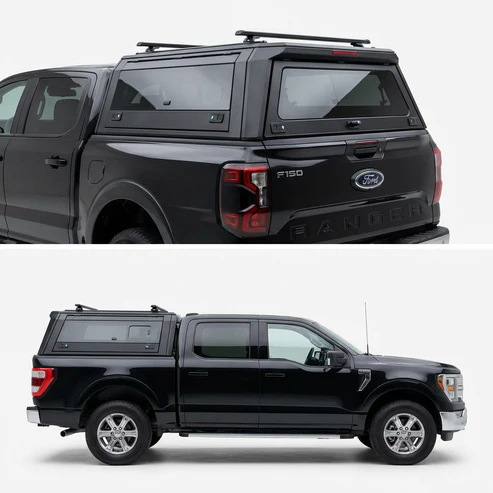Ford F-150 Aluminum Truck Bed Cap with Windows (2004-2014, 5.5ft) | TKMAUTO