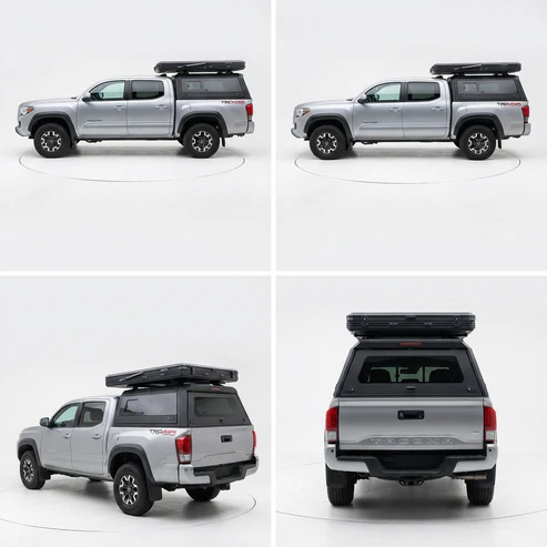 Toyota Tacoma 2016-2023 5ft | TKMAUTO Aluminum Truck Bed Cap Side Windows