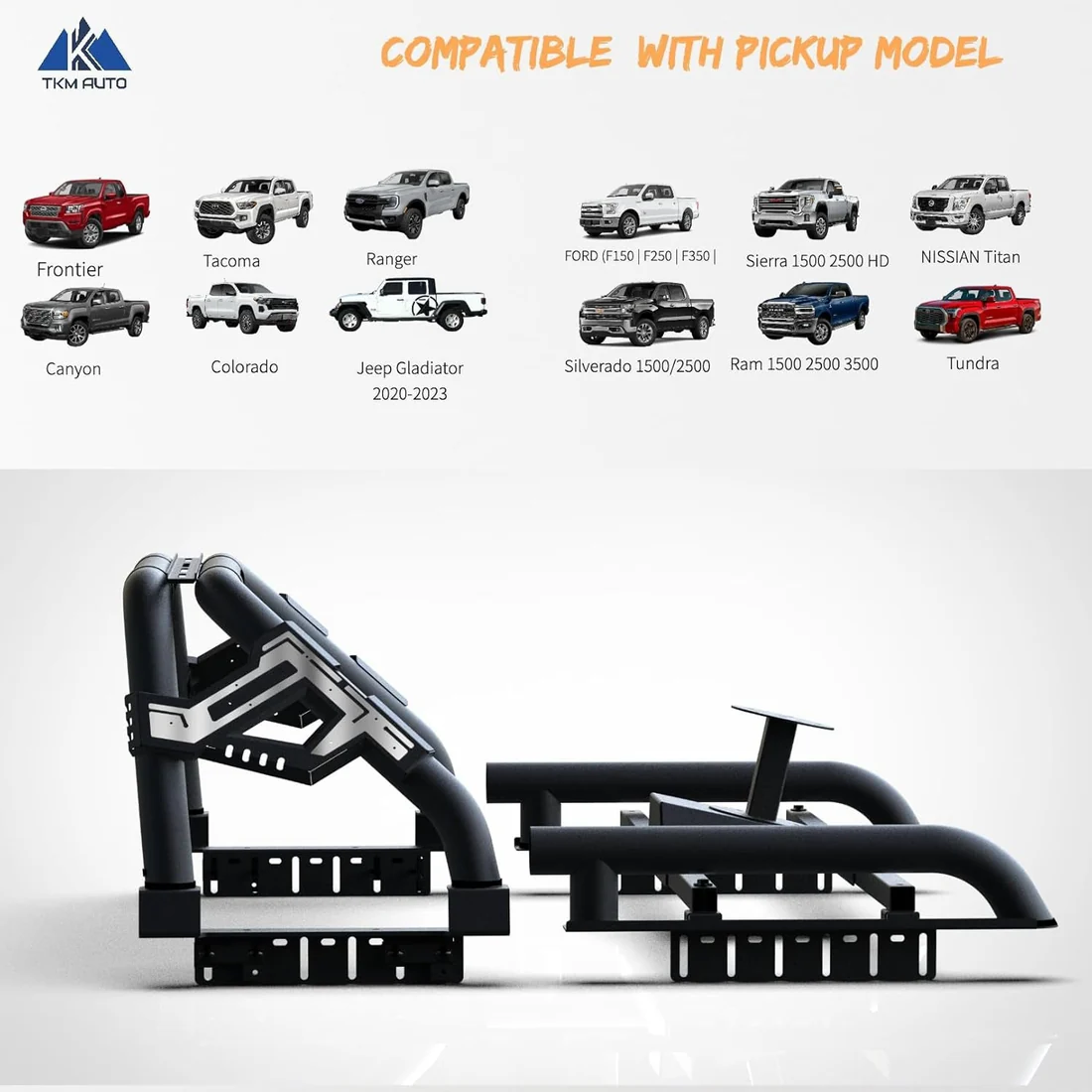 SRB-R002 Spare Tire Carrier Full-Size Mid-Size Trucks Black Steel