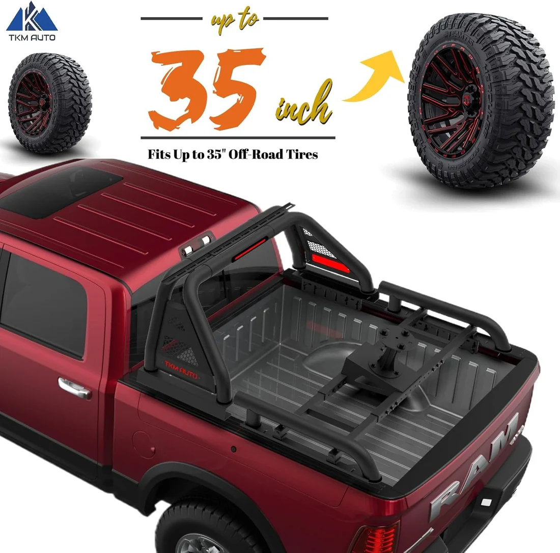 SRB-R002 Spare Tire Carrier Full-Size Mid-Size Trucks Black Steel