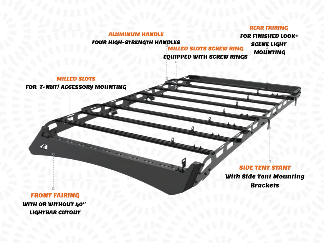 Toyota 4Runner (2010-2024) Roof Rack Platform 5th Gen — Steel Frame + Aluminum Crossbars